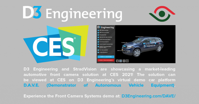 StradVision与D3 Engineering合作展示汽车前置摄像头解决方案