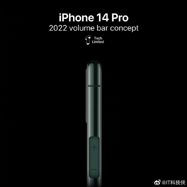 学华为？iPhone 14 Pro渲染图曝光：有望取消实体音量键