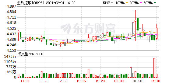 金辉控股(09993.HK)1月销售额达78.1亿元
