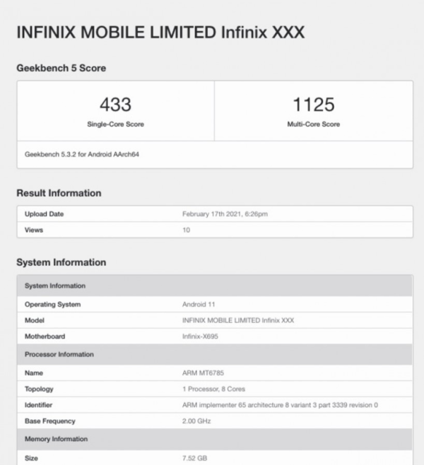 Infinix Note 10 Pro曝光：搭载联发科Helio G90T芯片