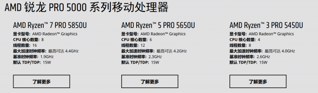 AMD锐龙 PRO 5000系列CPU发布：服务于商务笔记本电脑