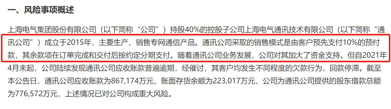 83亿黑天鹅！上海电气子公司应收账款逾期，这些公司欠钱未还