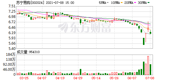 苏宁易购：张近东等股东近期减持公司6.67%股份