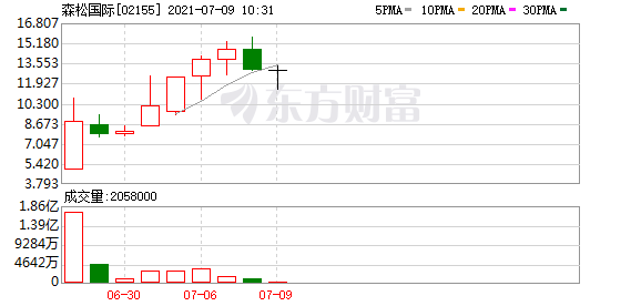 森松国际(02155.HK)一度跌超10%