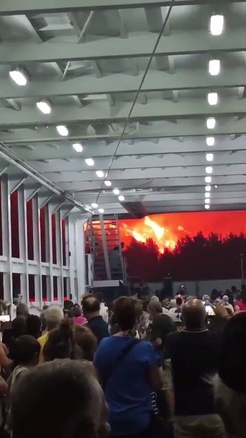 希腊山火失控 天空被火光映红：现场视频显示仿佛灾难片开场