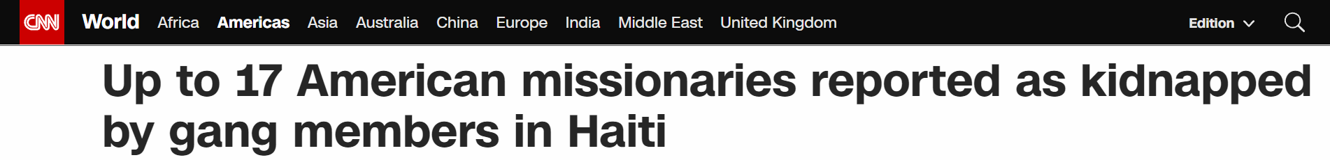 外媒：17名美国传教士及家人在海地被绑架
