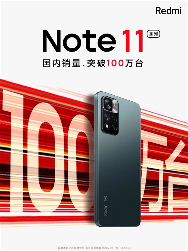 发布仅15天 Redmi Note 11系列销量突破100万台！