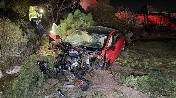 特斯拉Model S超速失控从9米高空坠落 车上6名儿童幸存