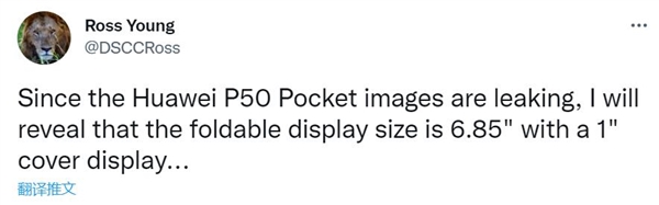 华为P系列首款双屏旗舰！曝P50 Pocket主屏为6.85英寸