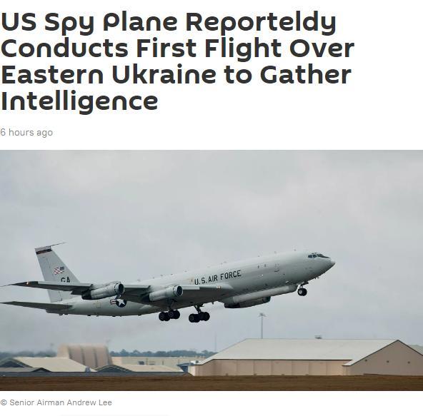 俄乌局势紧张之际，美空军E-8C侦察机到乌克兰东部收集地面情报