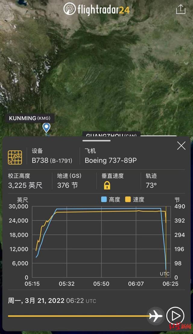 民航局确认搭载132人客机在广西藤县坠毁 失事前3分钟极速坠落二万余英尺