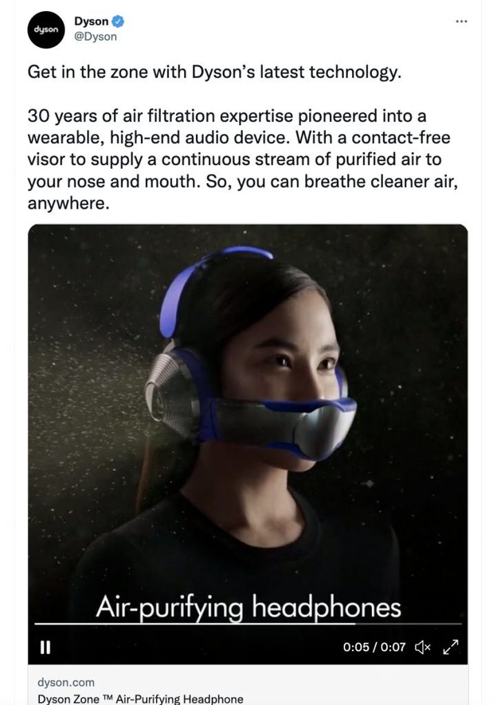 戴森空气净化耳机，并非为疫情而生