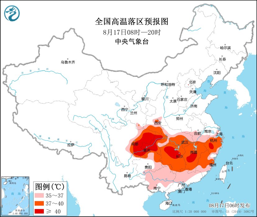 高温红色预警继续！四川重庆浙江等地部分地区最高温将超40℃