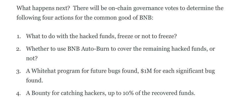 BNB Chain黑客事件后续：链上治理投票结果待考，Popcornswap跑路项目地址亦被冻结
