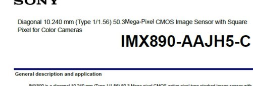 索尼新款传感器IMX890规格曝光