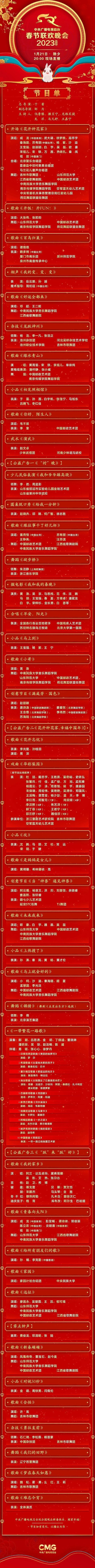 央视春晚节目单来了！何广智、徐志胜将亮相 你最期待哪一个？